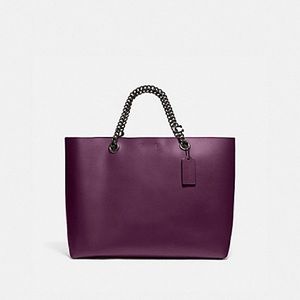 Coach Central Chain Tote in Deep Purple